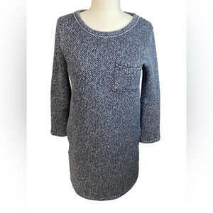 Gap Vintage Herringbone 3/4 sleeve black and gray size M dress
